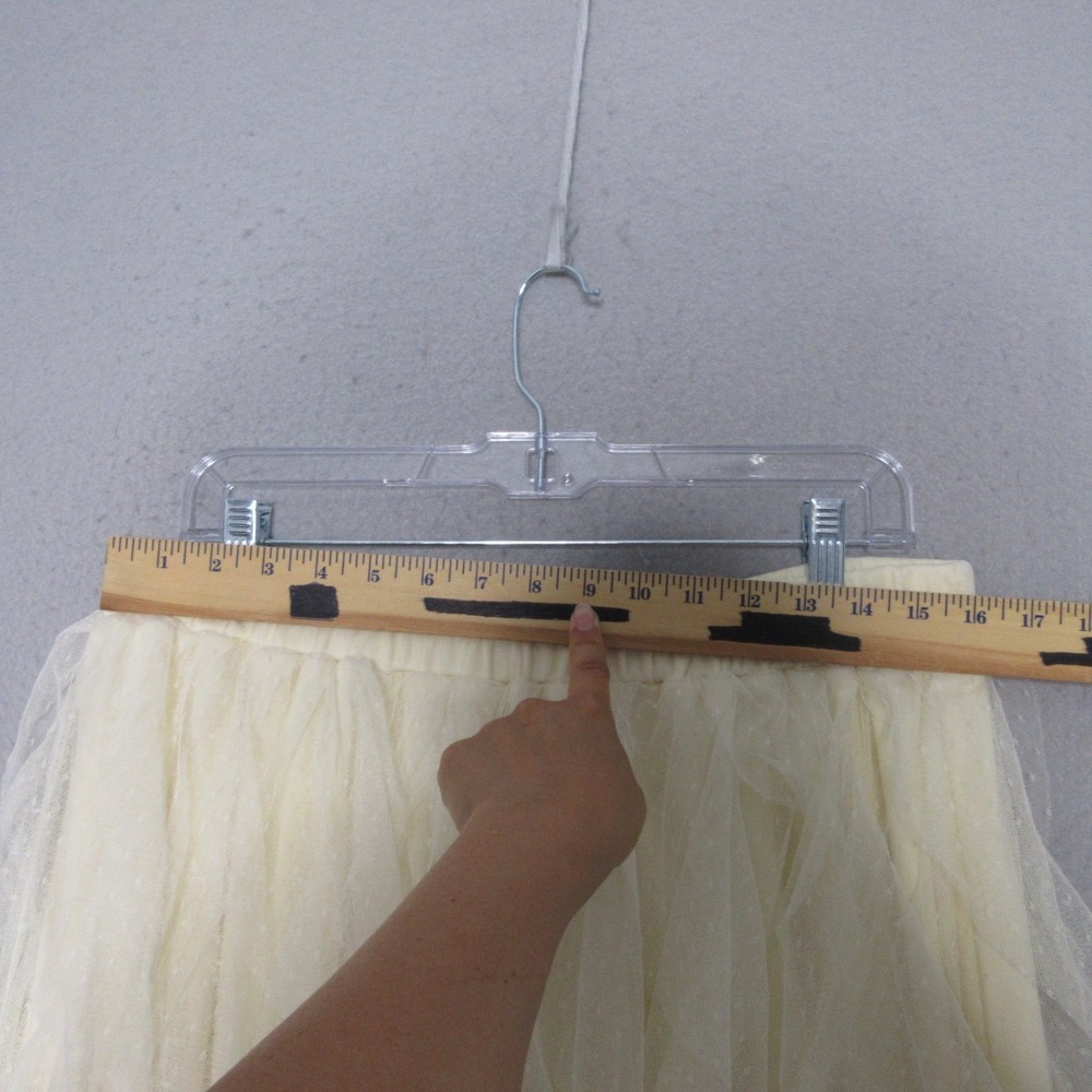 Arula Skirt Sz B or 18 Ivory Tulle Tiered Flowy Pull On Midi Festival Statement - Picture 5 of 11